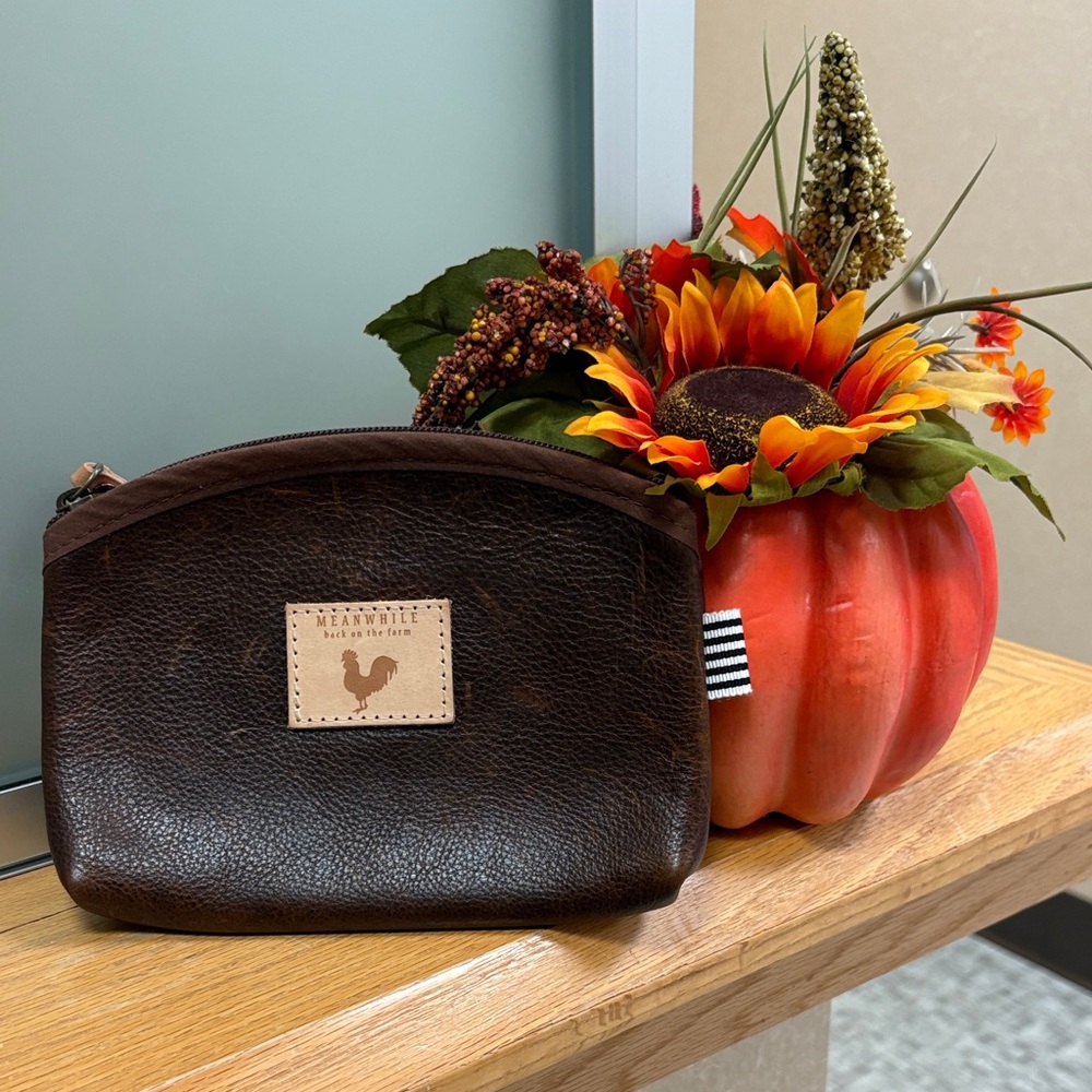 Meanwhile Back On The farm Mocha Tuscan cosmetic bag